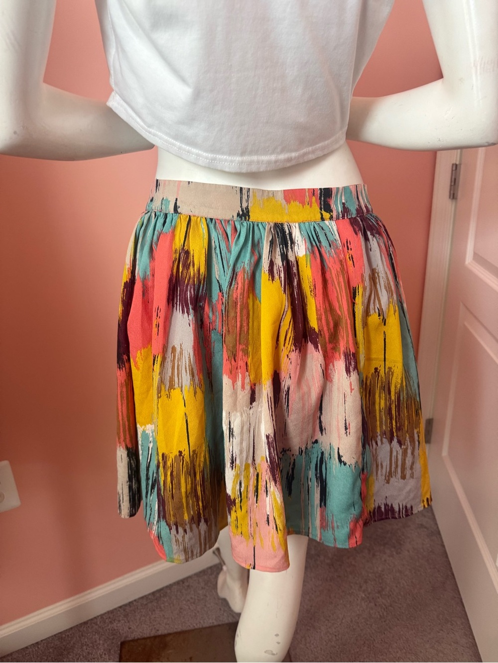 Forever 21 Abstract Brushstroke Multicolor Skirt - Picture 5 of 5